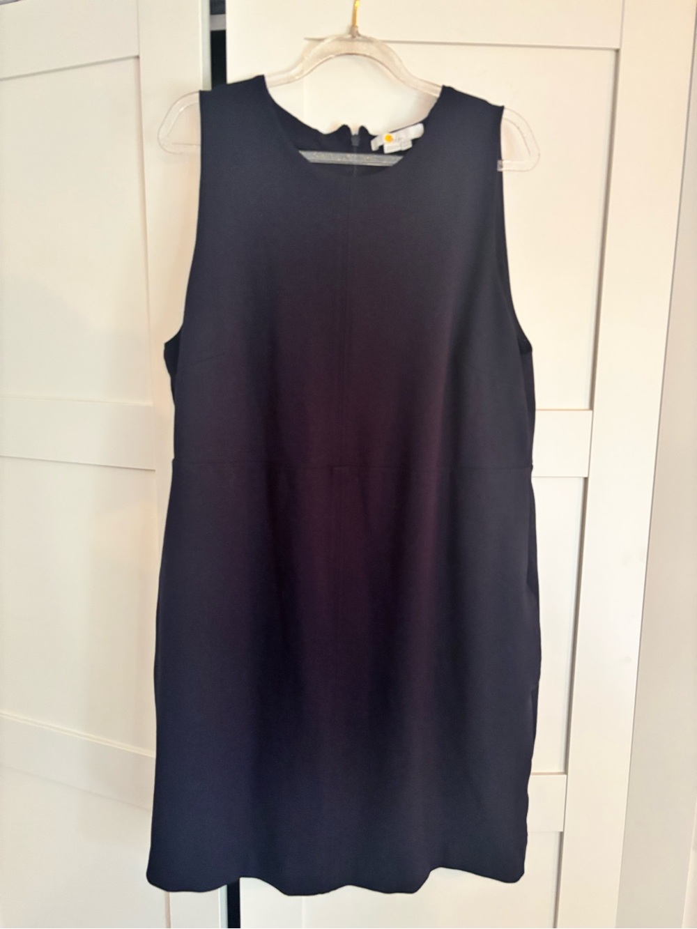 Boden Classic Sleeveless Navy Shift Dress Pockets Size 12 Minimalist Workwear